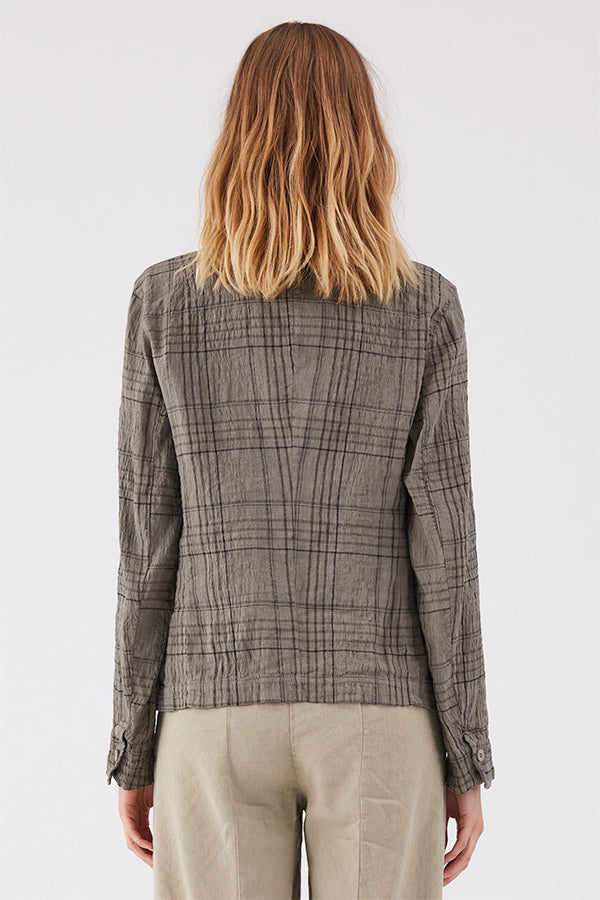 Transit Grey Plaid Linen Blend Blazer