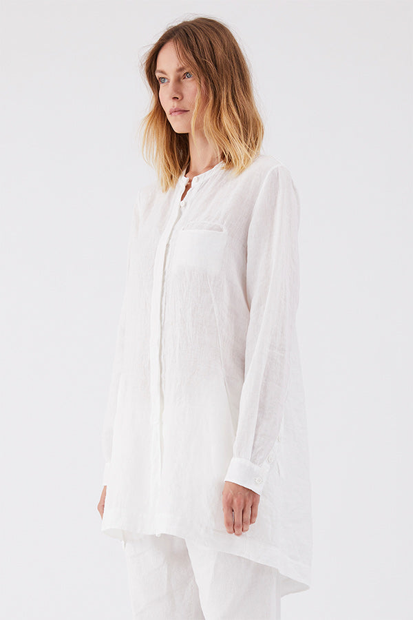 Transit White Linen Longline Shirt