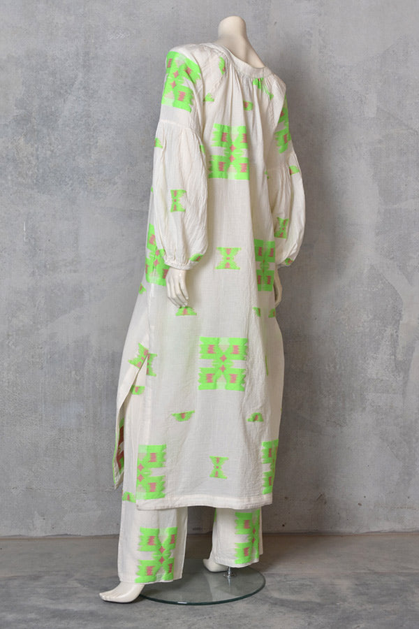 Devotion Twins Adela Dress in Lime fushsia