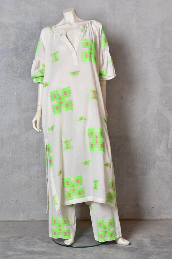 Devotion Twins Adela Dress in Lime fushsia