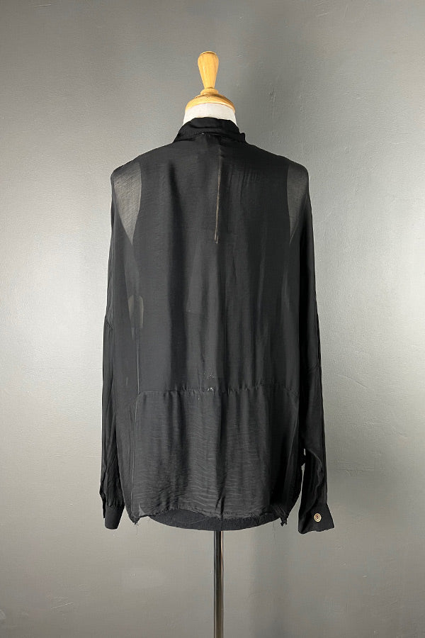 Sanctamuerte Viscose Silk Shirt in Black