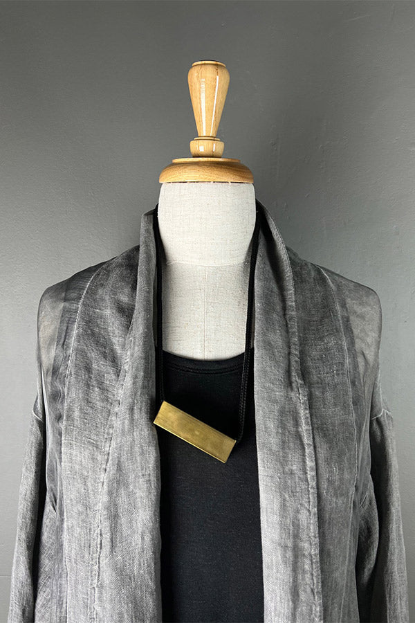 Sanctamuerte Linen & Viscose, Silk Coat in Grey