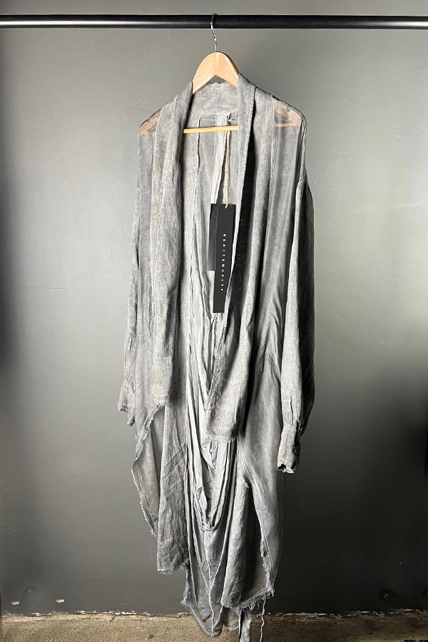 Sanctamuerte Linen & Viscose, Silk Coat in Grey