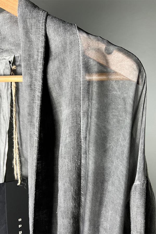 Sanctamuerte Linen & Viscose, Silk Coat in Grey