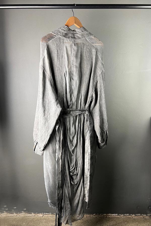 Sanctamuerte Linen & Viscose, Silk Coat in Grey